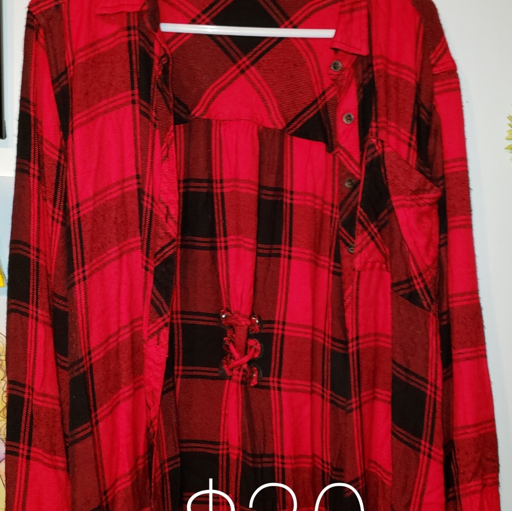 Buffalo plaid button down shirt